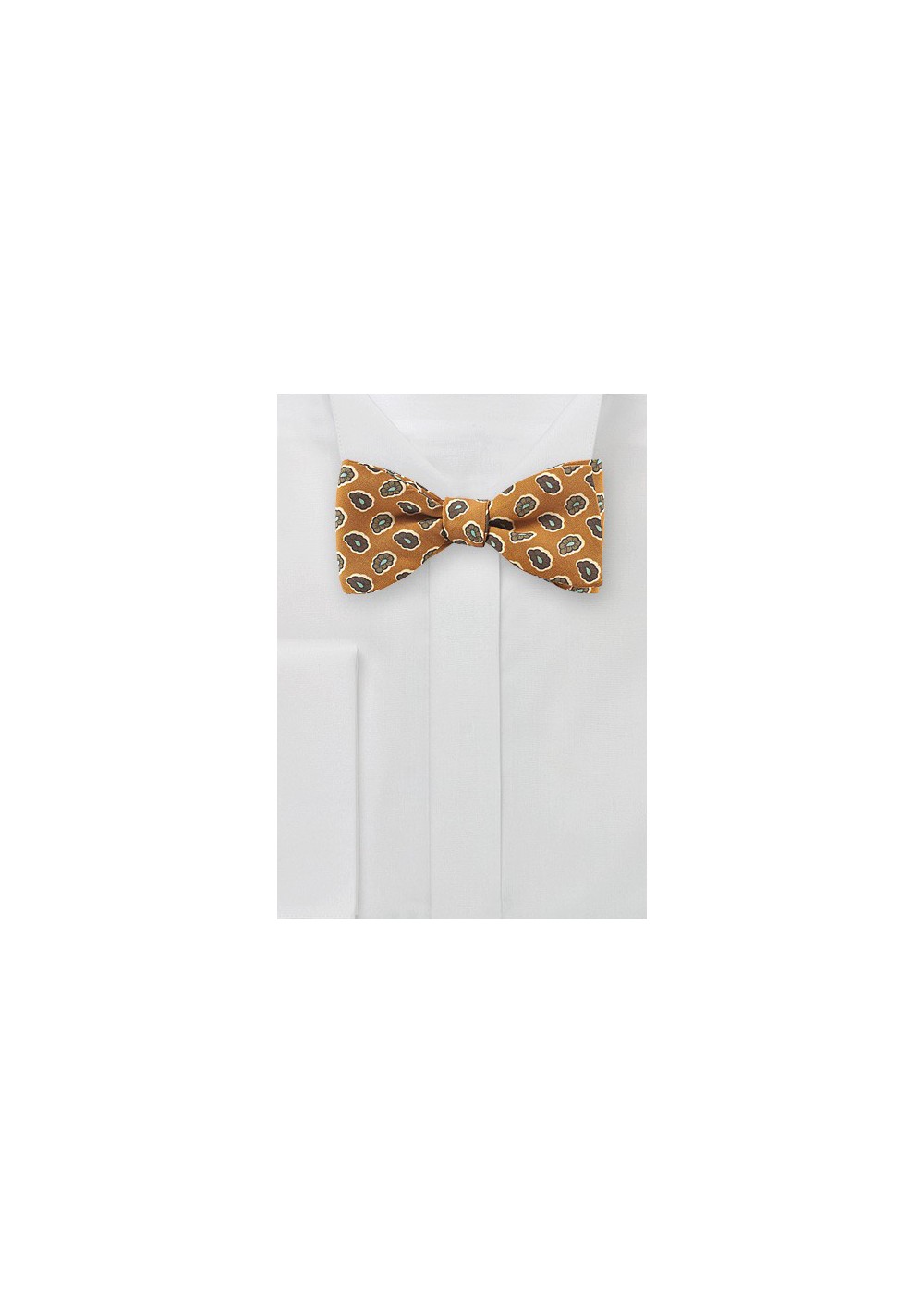 Vintage Paisley Bow Tie in Golden Curry