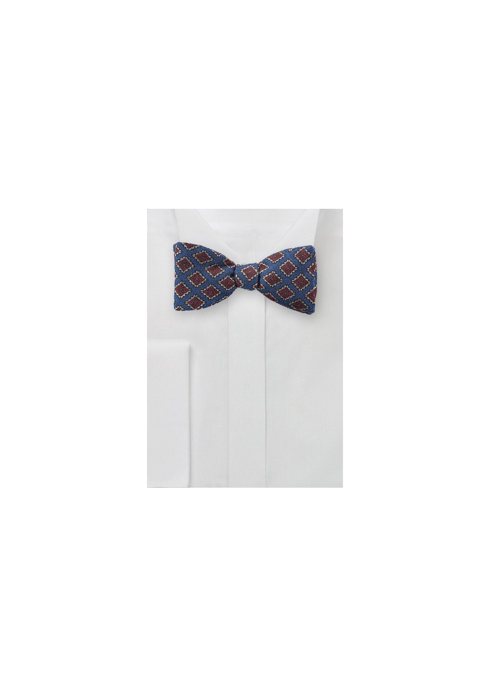 Diamond Check Bow Tie in Blue and Red