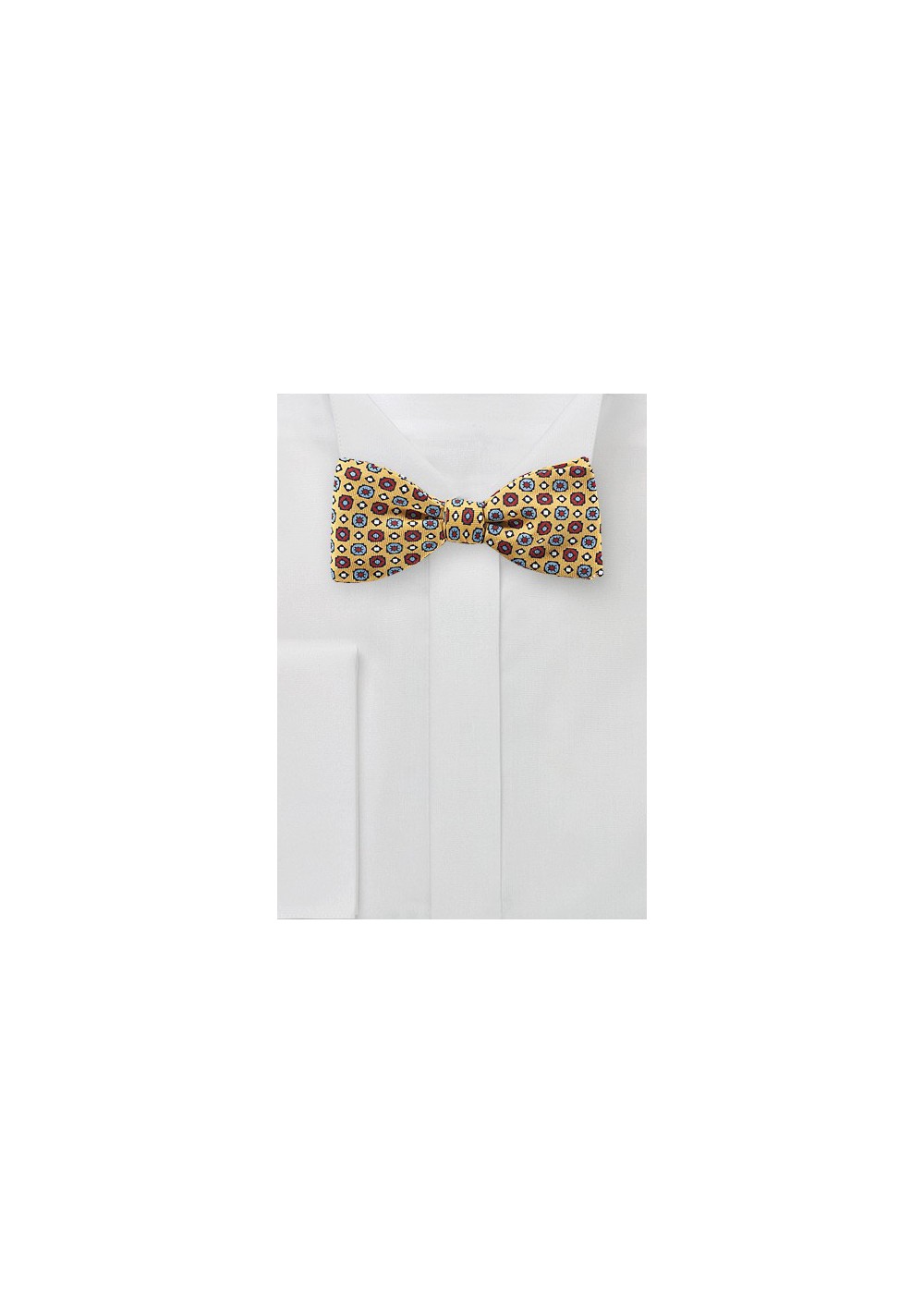 Geo Print Bow Tie in yellow, Blue, and Red