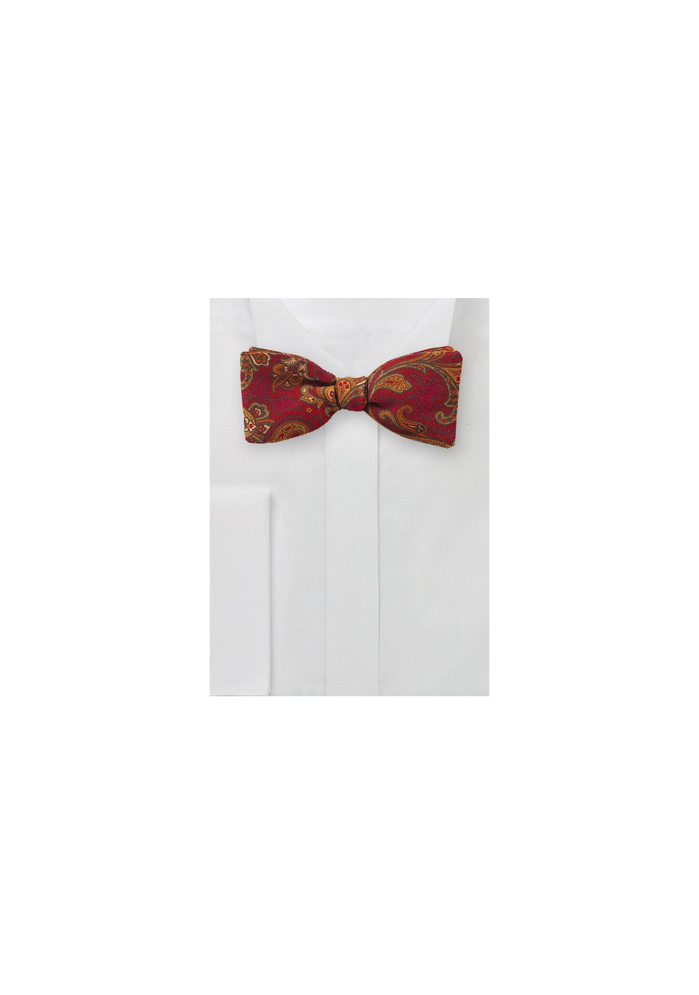 Vintage Paisley Bow Tie in Red