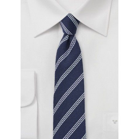 Wool Striped Skinny Tie