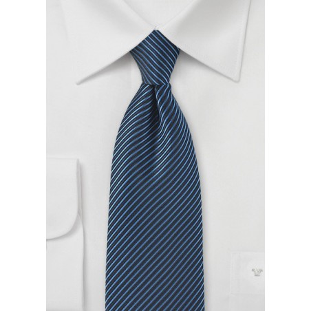 Whaled Striped Tie in Blue