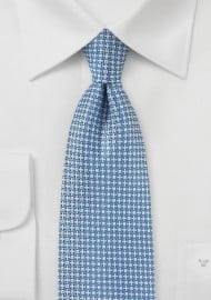Light Blue and Silver Woven Mens Tie