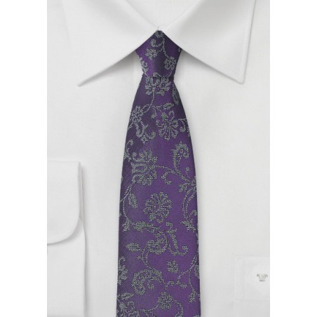 Indigo Purple Floral Tie