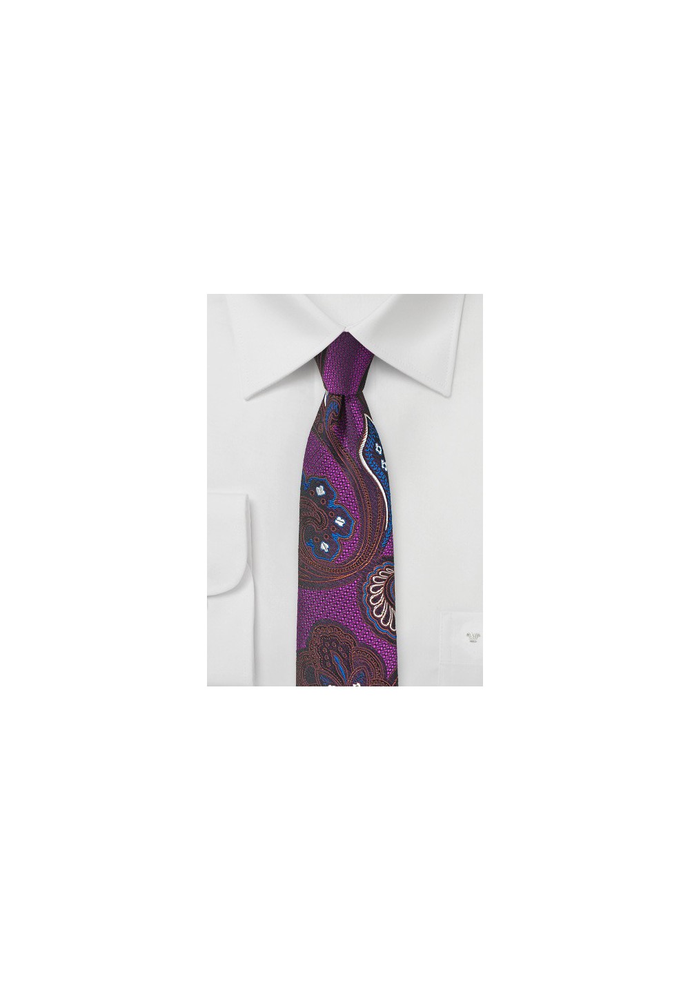 Psychedelic Paisley Tie in Violet, Red, and Blue