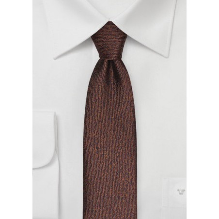 Textured Skinny Tie in Espresso Brown