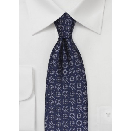 Medallion Woven Mens Tie in Steel Blue | Bows-N-Ties.com