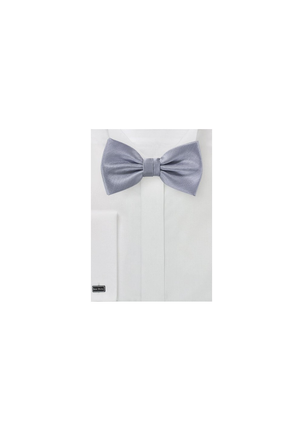Men's Bow Tie in Silver with Matte Texture
