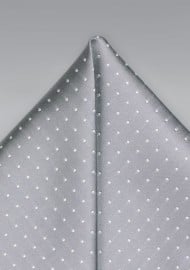 Soft Silver Hanky with White Dots