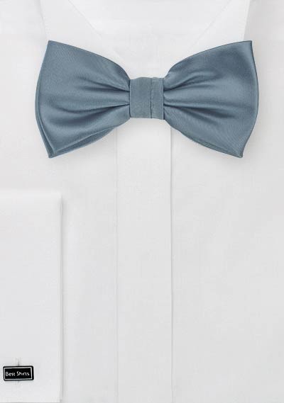 Satin Bow Tie in Dusty Blue | Bows-N-Ties.com