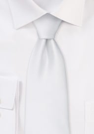 Extra long ties - Solid white XL necktie