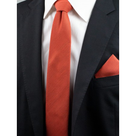 Matte Woven Tie in Cinnamon Styled