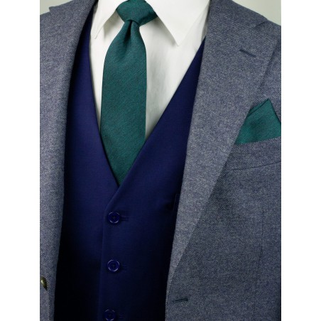 Modern Cut Necktie in Gem Green Styled