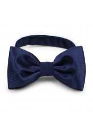 ribbed textured solid navy bow tie