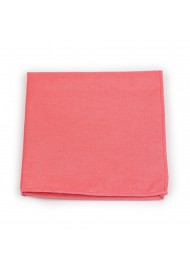 Sunset Coral Pocket Square in Linen Texture