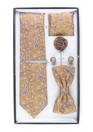 6-piece menswear set in caramel paisley