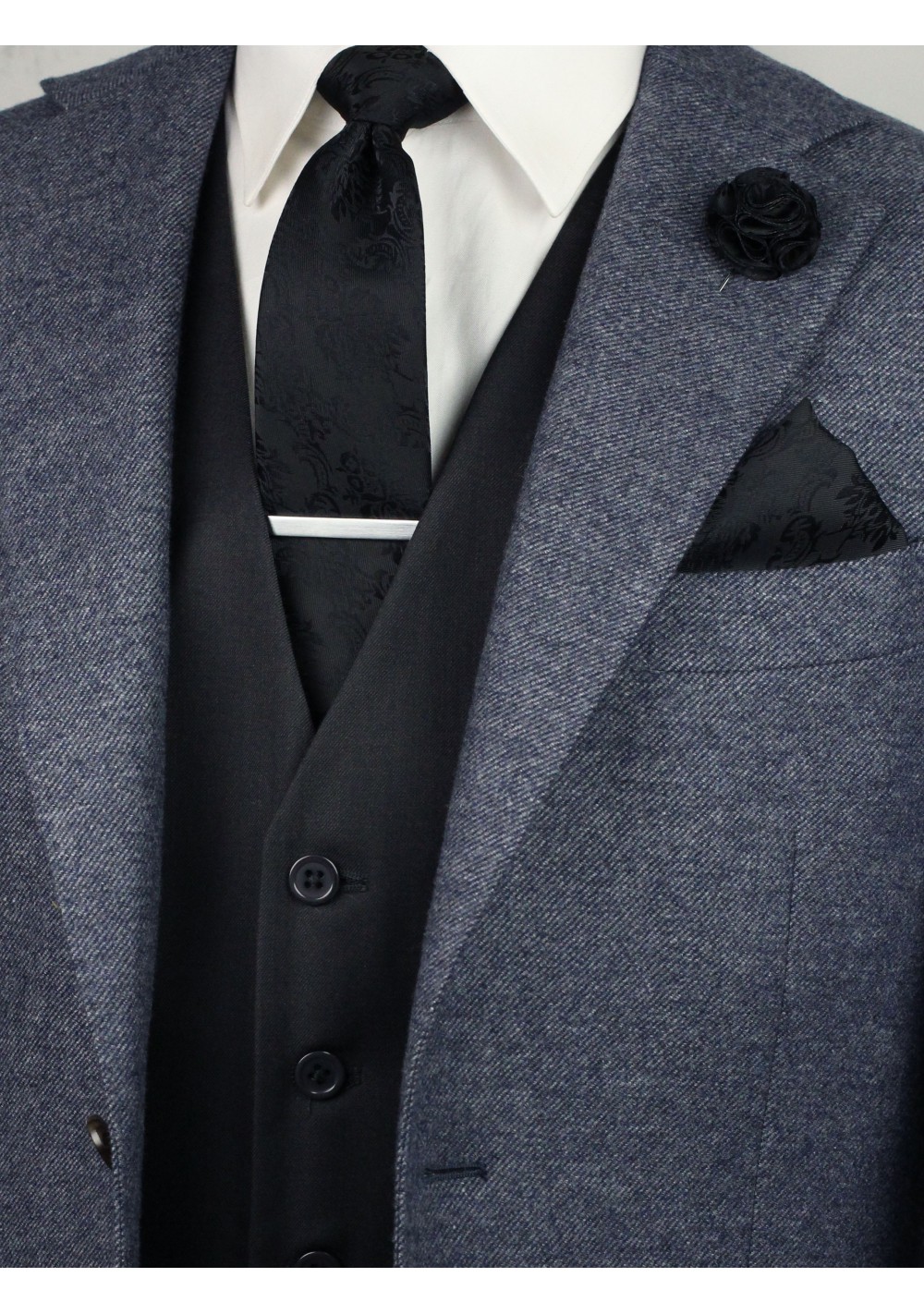 Black Paisley Menswear Set | 6-pc Paisley Tie Set in Lustrous Black ...