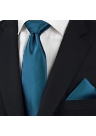 XL Mens Tie in Dark Teal-Blue Styled