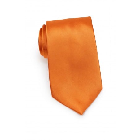 Solid Persimmon Orange Tie in XL