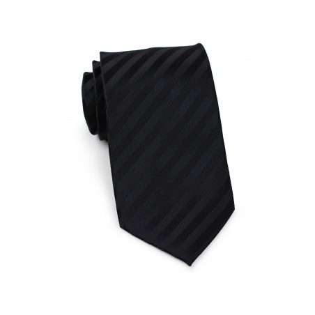 Extra long black tie - Stain resistant Microfiber necktie in solid black