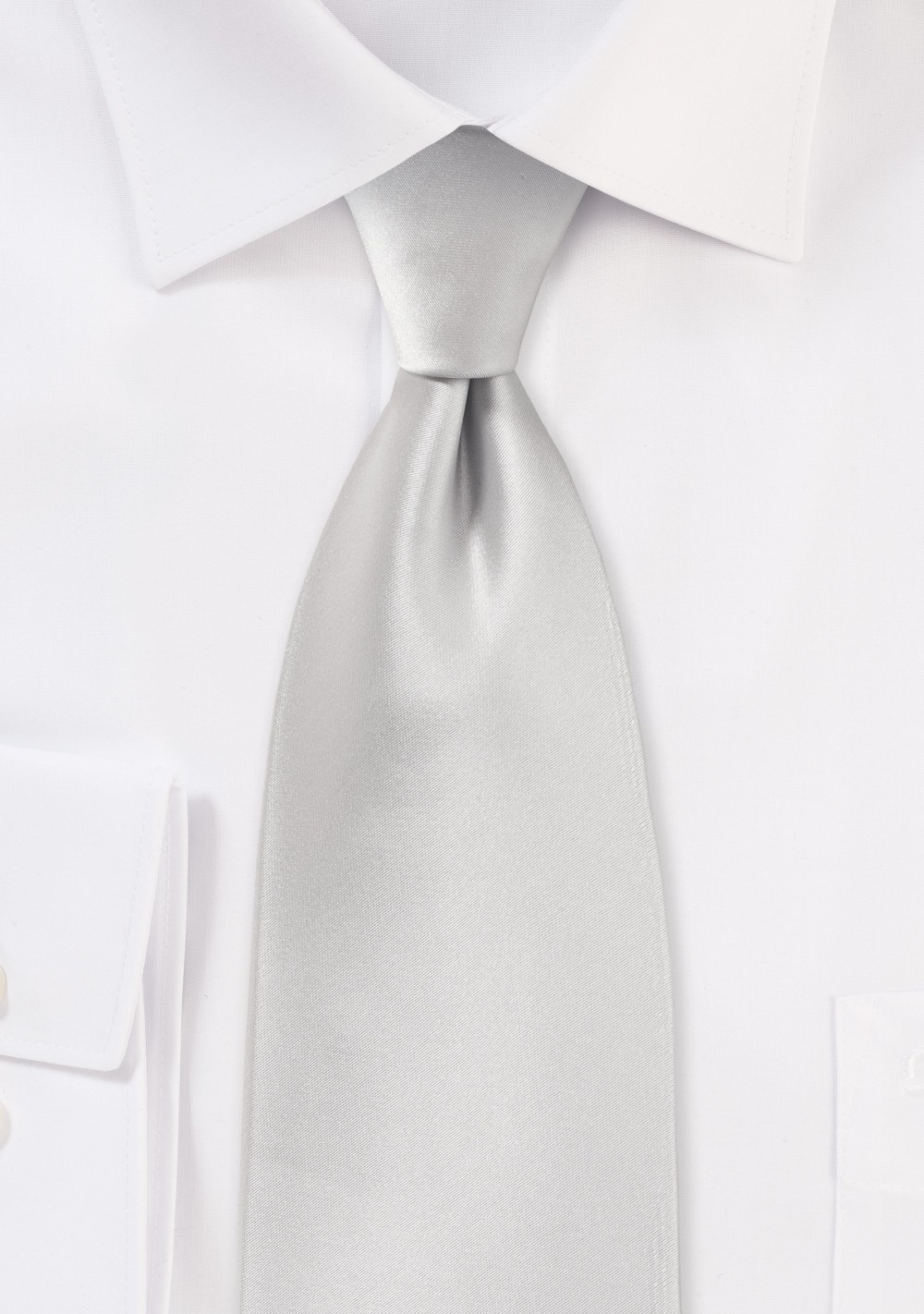 Light Platinum Silver Tie Made for Kids