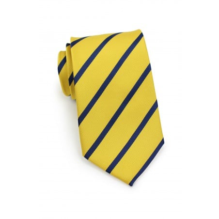 Regimental Yellow and Navy Striped Tie