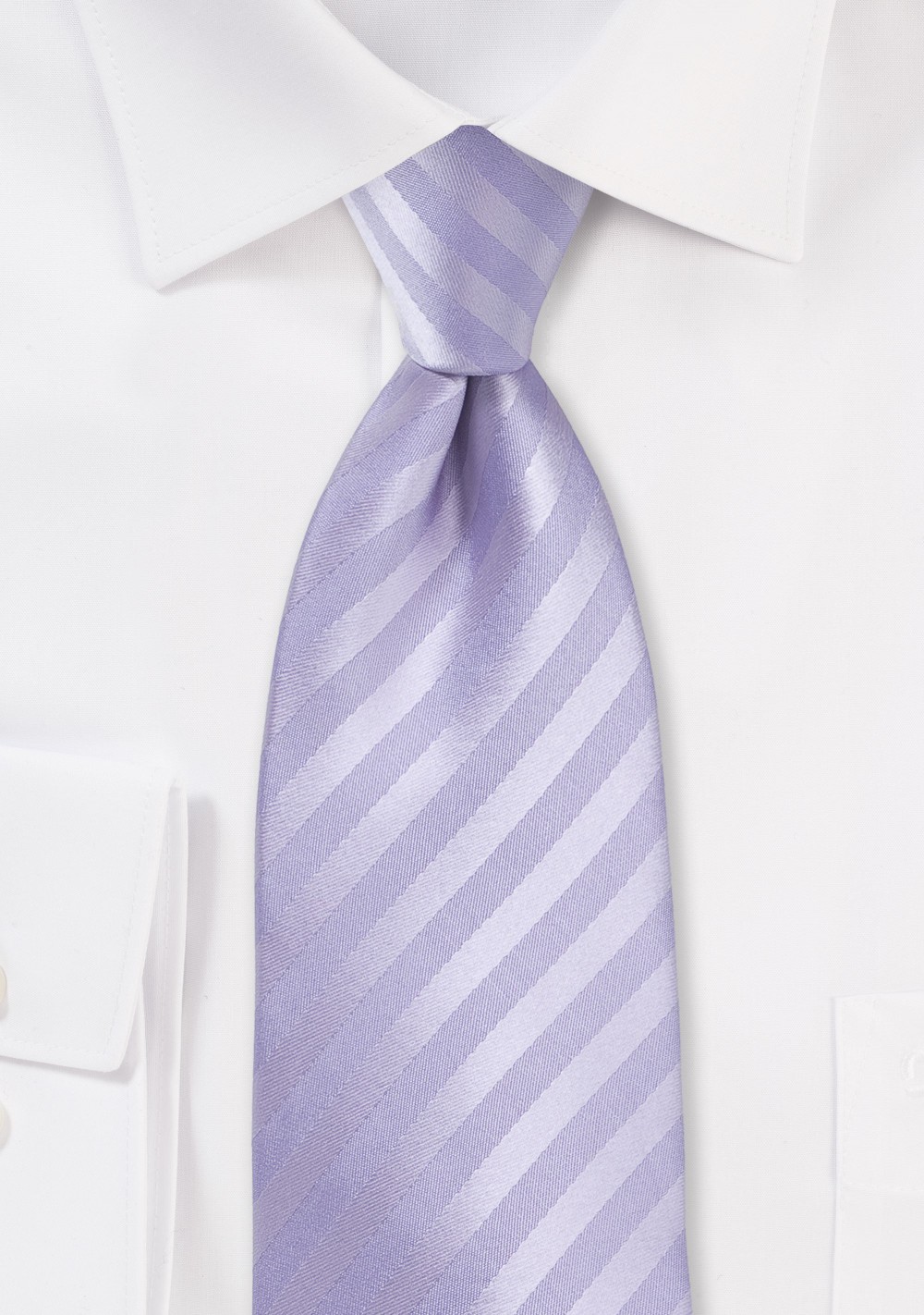 Extra Long Striped Tie in French Lavender