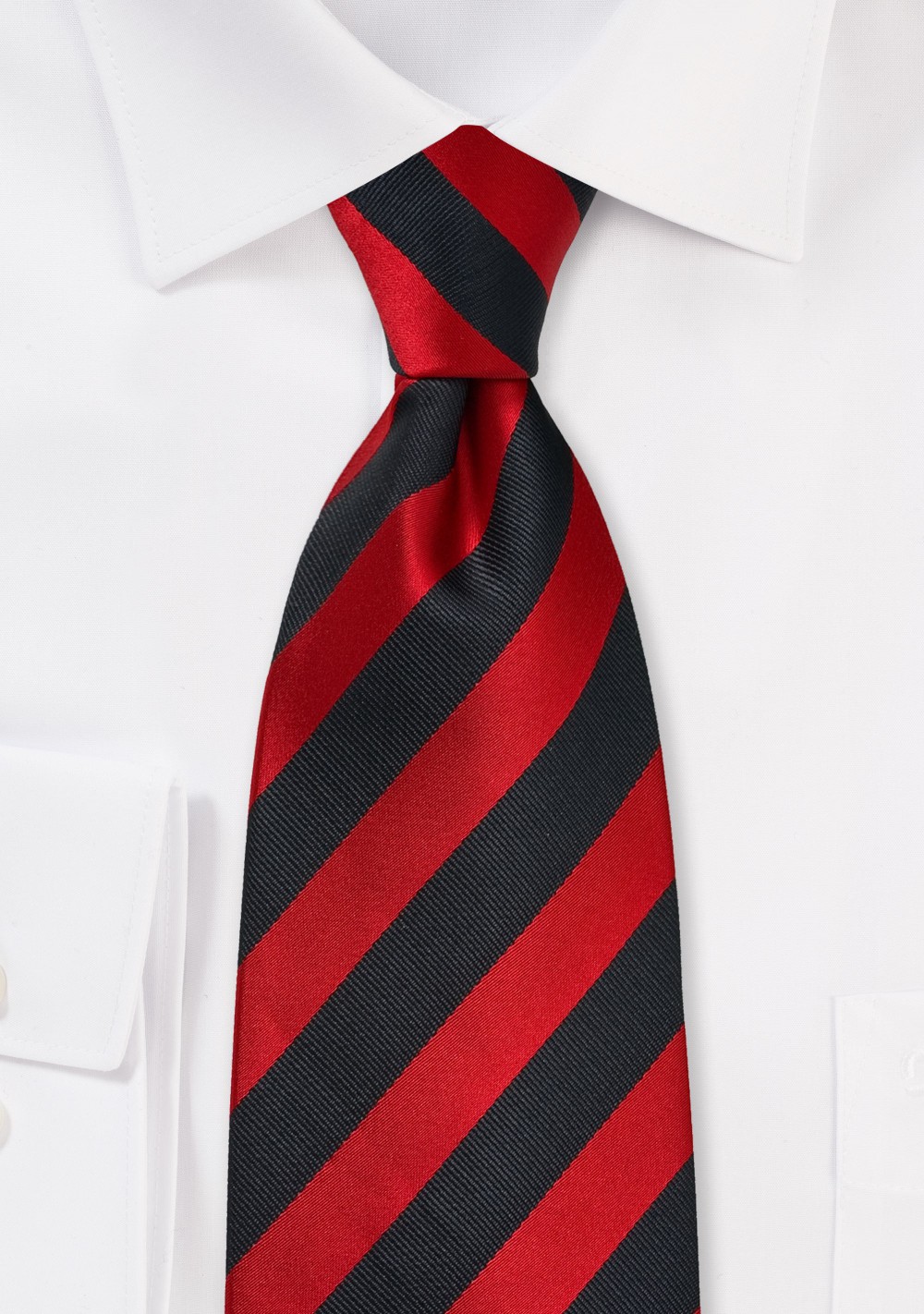 Deep Red and Black Tie in XL Length | Bows-N-Ties.com