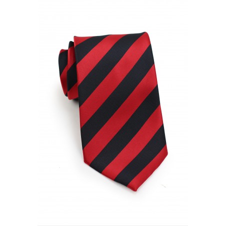 Red and Coal Black Striped Tie in XL Length