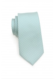 Mint Colored Tie with Silver Pin Dots