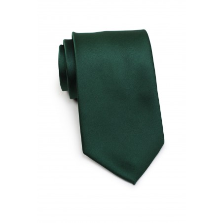 Solid Dark Green Tie in Extra Long