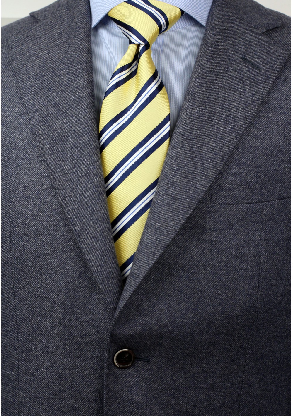 Preppy Repp Striped Summer Tie in Yellow | Bows-N-Ties.com