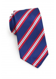 Preppy Striped Tie for Kids in Red and Navy