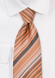 Coral Orange and Gray Kids Tie