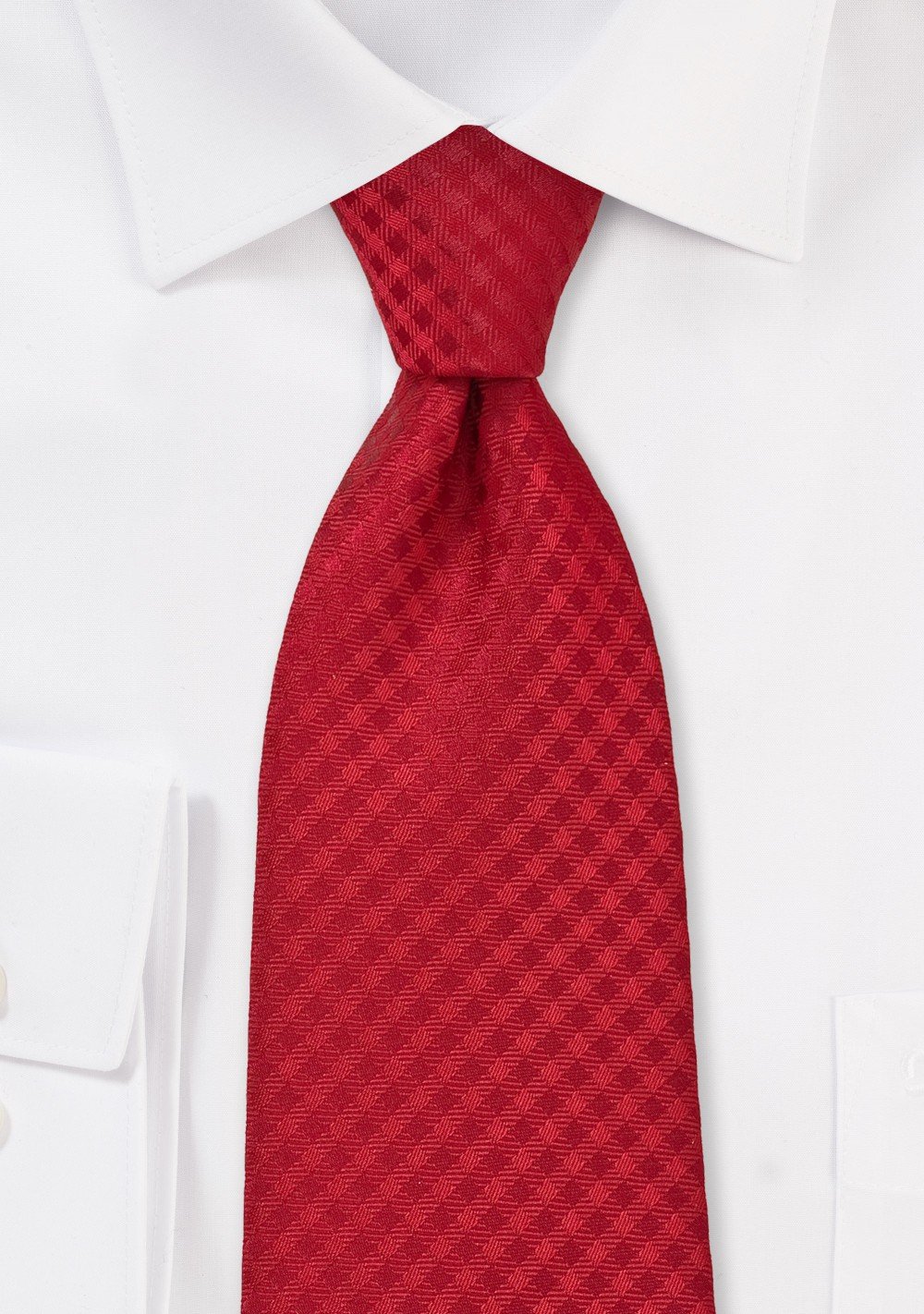 Red Gingham Check Tie in Extra Long Length