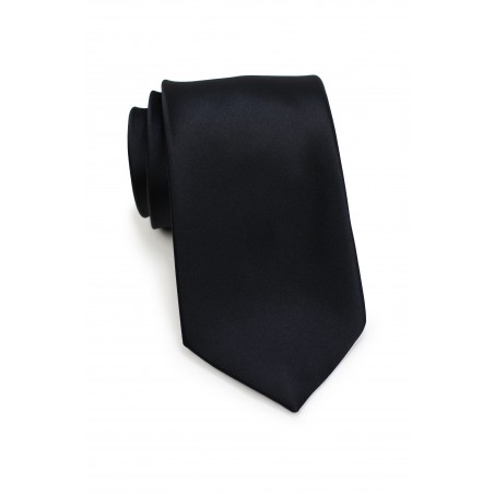 Men's XL Length Tie in Solid Black