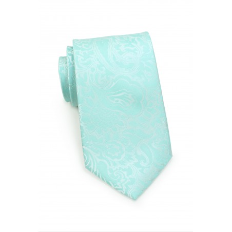 Glacier Blue Necktie with Paisley Print