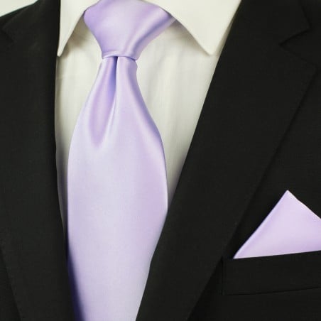 Soft Lavender Solid Colors Tie Styled