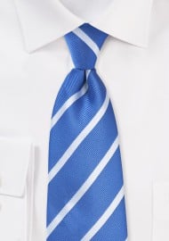 XL Size Repp Tie in Blue and Silver