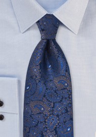 Elegant Woven Paisley Tie in XL Length