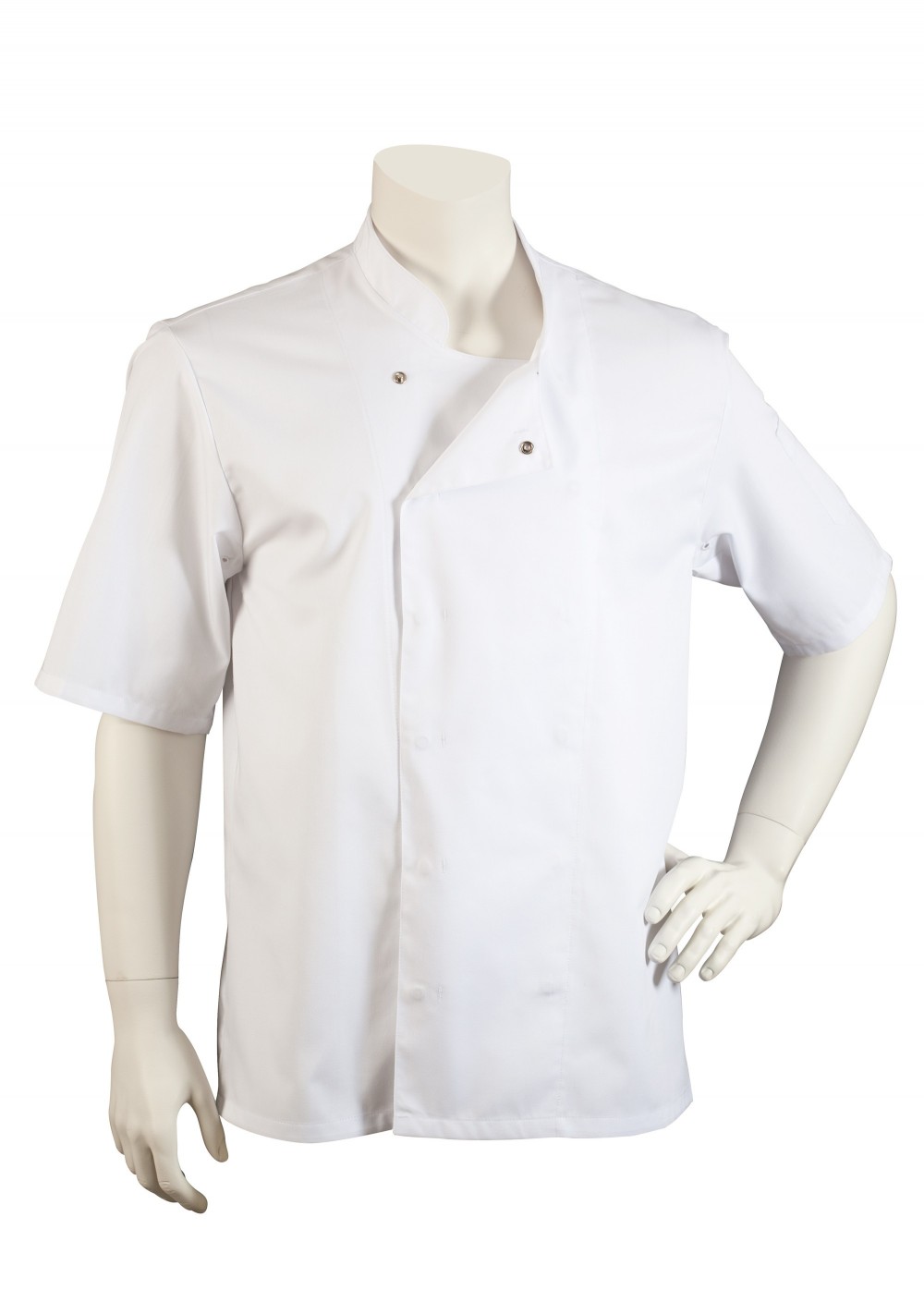 Mens Short Sleeve Chef Cooking Jacket in White Front