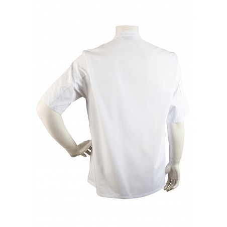 Mens Short Sleeve Chef Jacket in White Back