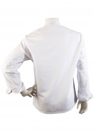 Mens Chef Coat in White with Double Placket Back