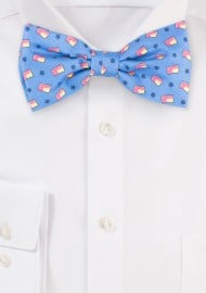 American Flag Bow Tie in Light Blue