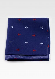 Nautical Pocket Square in Navy Blue