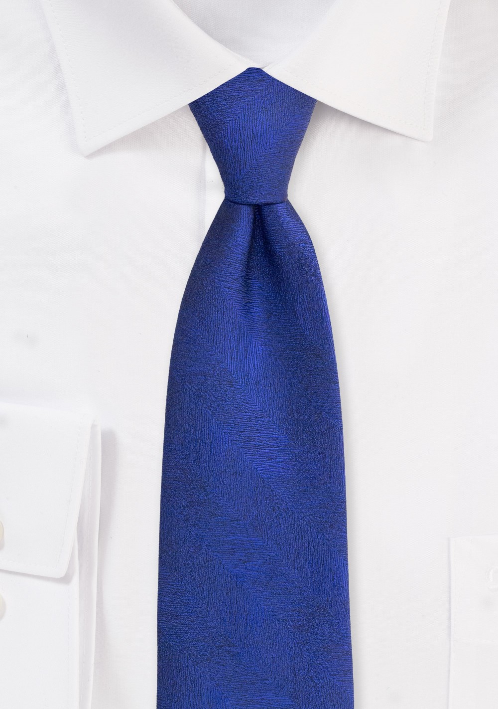 Woodgrain Textured Mens Tie in Dress Blue