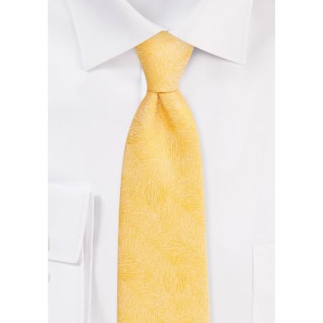 Wood Grain Weave Tie in Sunflower Yellow