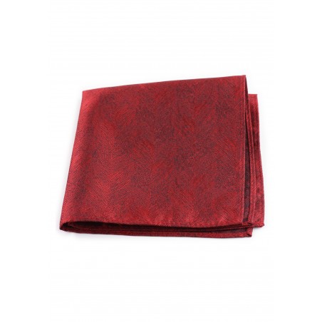 Wood Grain Textured Pocket Square in Apple Red