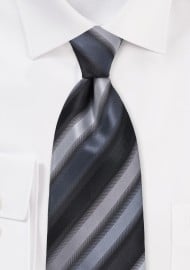 Black and Silver Striped Tie