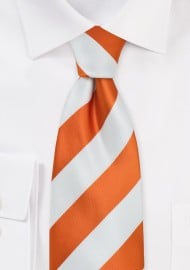 Bright Orange and White Tie in XL